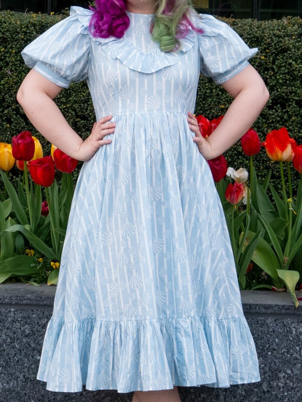 Batsheva x laura ashley seashell print dress